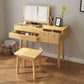 Scandinavian Bedroom Dressing Table Rubberwood Flip-Top Make-up Vanity Clearhalo 'Bedroom Furniture' 'furn' 'furn_makeup_vanities' 'Furniture' 'Makeup Vanities' 'makeup_vanities' 6450616