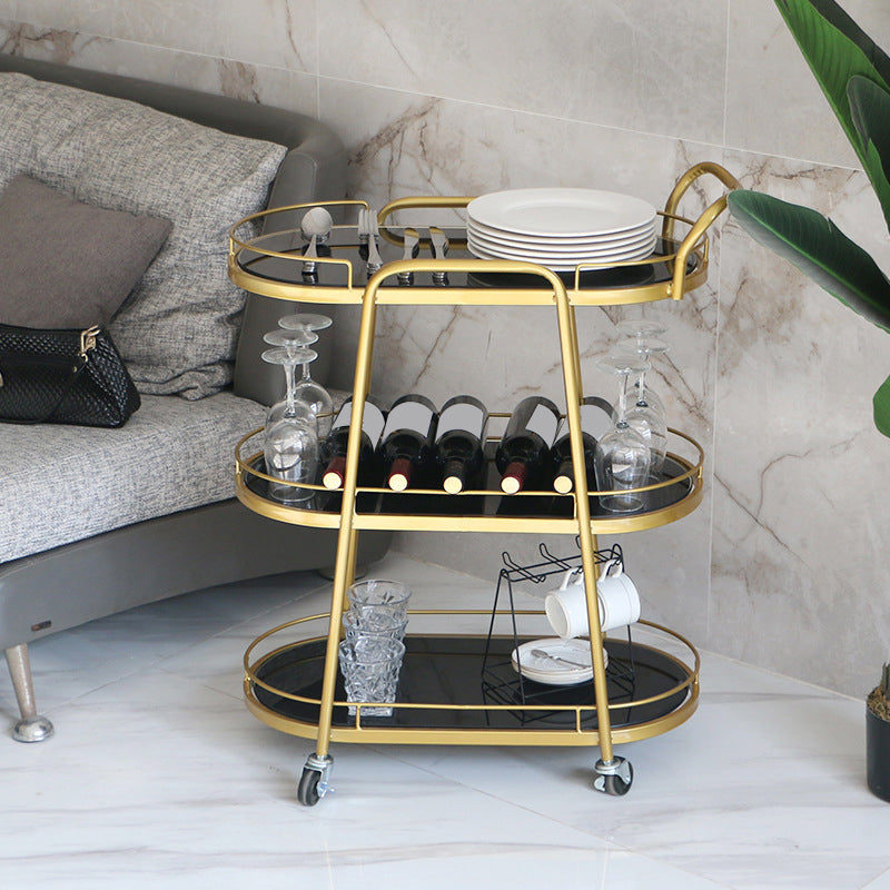 26.77 "W rollende eigentijdse voorbereidingstafel metalen voorbereidingstabel voor thuisgebruik