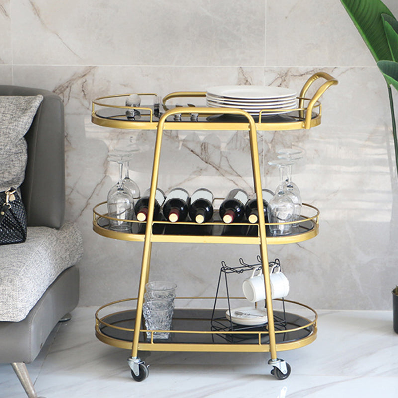 26.77 "W rollende eigentijdse voorbereidingstafel metalen voorbereidingstabel voor thuisgebruik