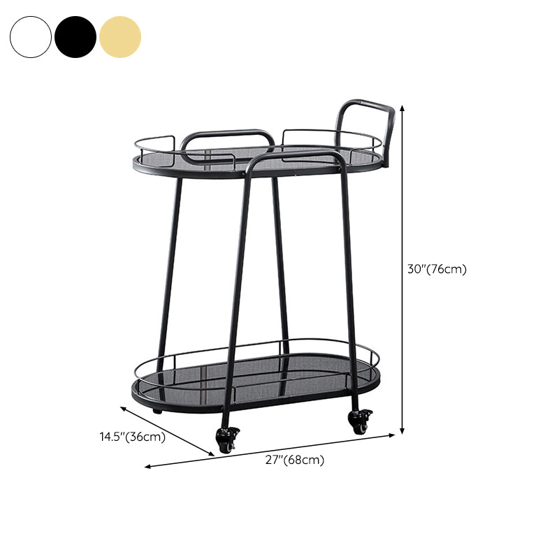 26.77 "W rollende eigentijdse voorbereidingstafel metalen voorbereidingstabel voor thuisgebruik
