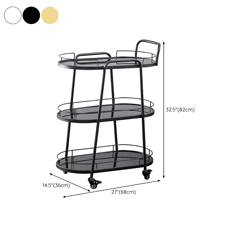 26.77 "W rollende eigentijdse voorbereidingstafel metalen voorbereidingstabel voor thuisgebruik