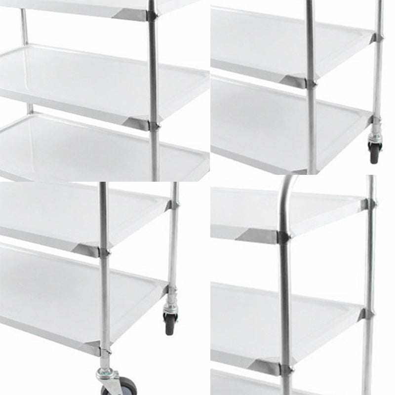 Modern Stainless Steel Prep Table Rectangular Prep Table with Casters Clearhalo 'furn' 'furn_kitchen_islands_carts' 'Furniture' 'Kitchen & Dining Furniture' 'Kitchen Islands & Carts' 'kitchen_islands_carts' 6450665