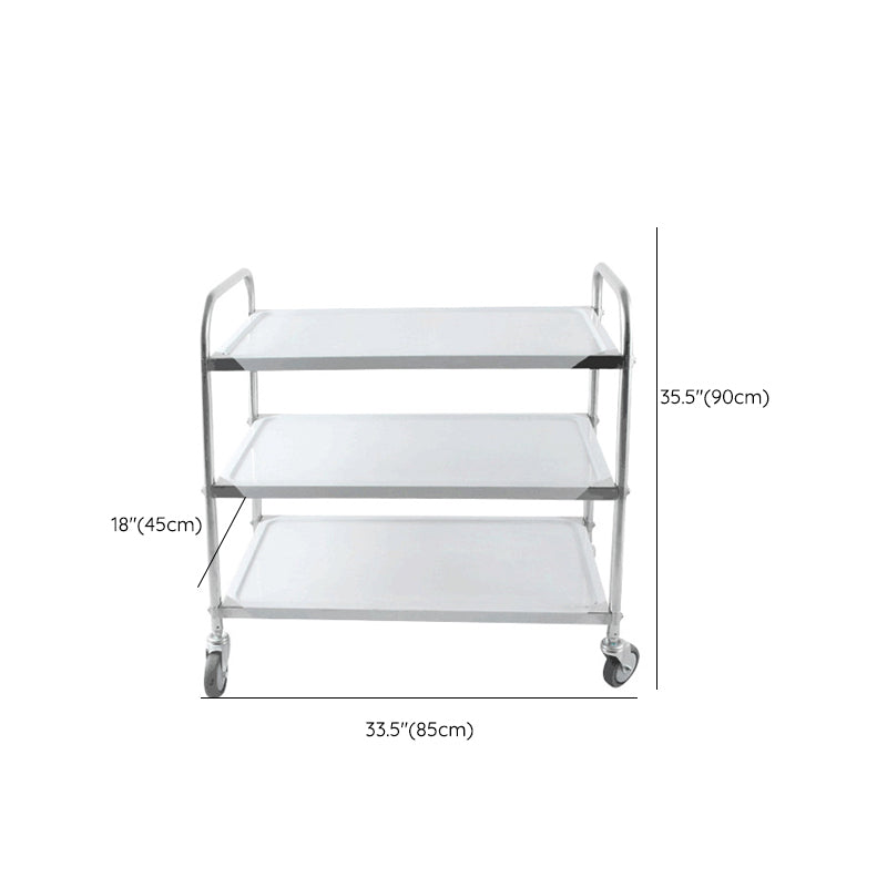 Modern Stainless Steel Prep Table Rectangular Prep Table with Casters Clearhalo 'furn' 'furn_kitchen_islands_carts' 'Furniture' 'Kitchen & Dining Furniture' 'Kitchen Islands & Carts' 'kitchen_islands_carts' 6450669