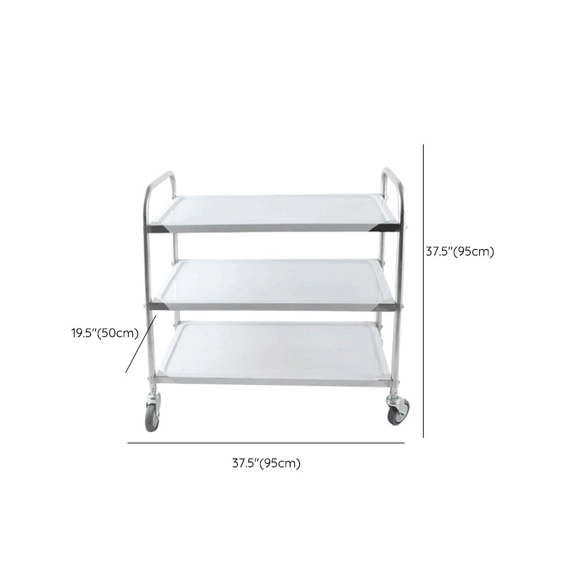 Modern Stainless Steel Prep Table Rectangular Prep Table with Casters Clearhalo 'furn' 'furn_kitchen_islands_carts' 'Furniture' 'Kitchen & Dining Furniture' 'Kitchen Islands & Carts' 'kitchen_islands_carts' 6450670