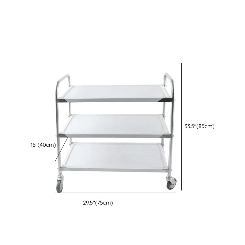 Modern Stainless Steel Prep Table Rectangular Prep Table with Casters Clearhalo 'furn' 'furn_kitchen_islands_carts' 'Furniture' 'Kitchen & Dining Furniture' 'Kitchen Islands & Carts' 'kitchen_islands_carts' 6450671