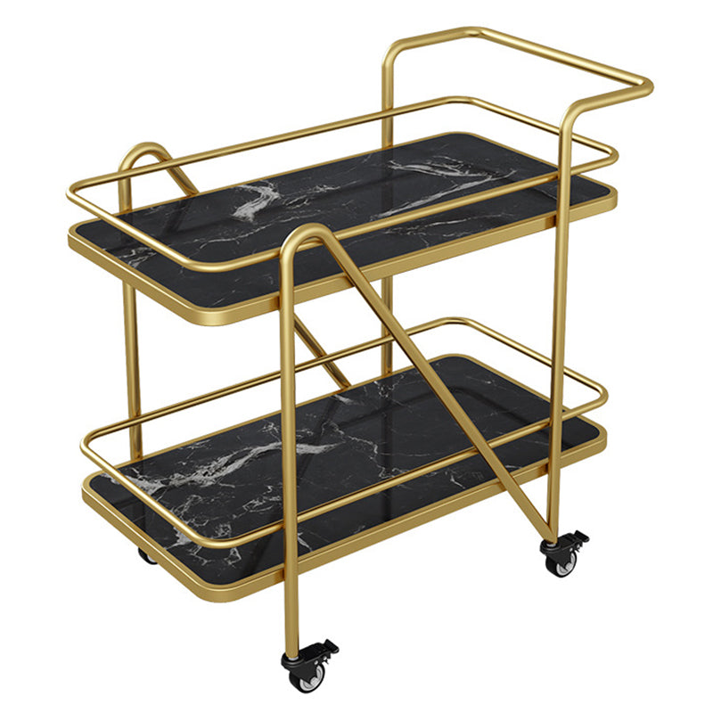 29.92"H Modern Rolling Prep Table Reclaimed Wood Rectangular Prep Table for Home Use Gold Black Clearhalo 'furn' 'furn_kitchen_islands_carts' 'Furniture' 'Kitchen & Dining Furniture' 'Kitchen Islands & Carts' 'kitchen_islands_carts' 6450676