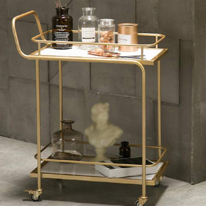 Modern Home Dining Prep Table 23.6"L Open Storage Rectangular Rolling Prep Table Bright White Clearhalo 'furn' 'furn_kitchen_islands_carts' 'Furniture' 'Kitchen & Dining Furniture' 'Kitchen Islands & Carts' 'kitchen_islands_carts' 6450711