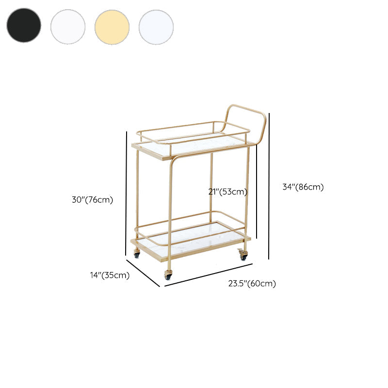 Modern Home Dining Prep Table 23.6"L Open Storage Rectangular Rolling Prep Table Clearhalo 'furn' 'furn_kitchen_islands_carts' 'Furniture' 'Kitchen & Dining Furniture' 'Kitchen Islands & Carts' 'kitchen_islands_carts' 6450712