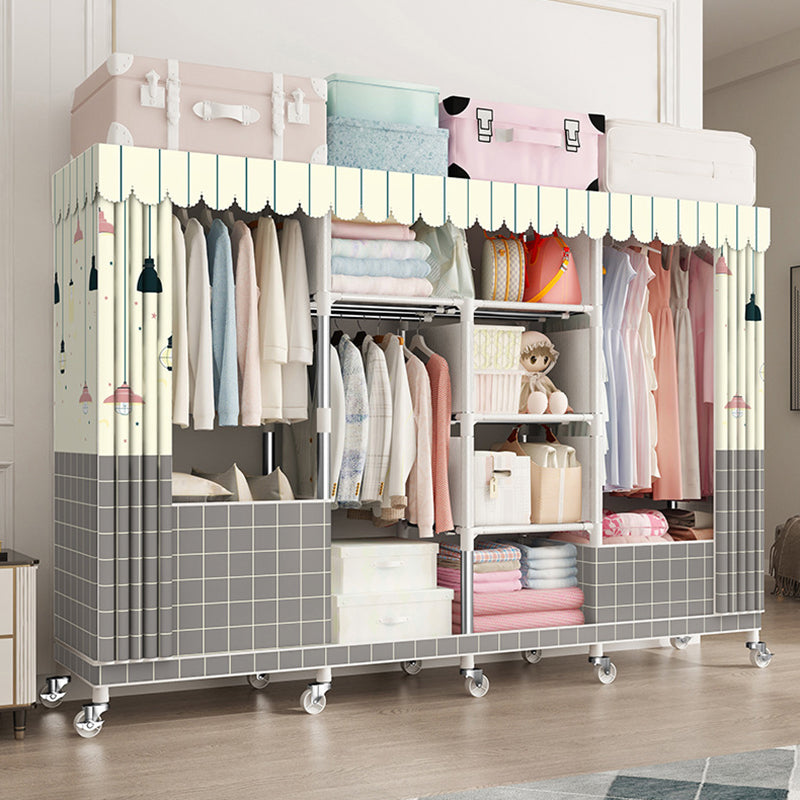 Placard de garde-robe moderne avec étagères armoire de garde-robe en acier avec jambes