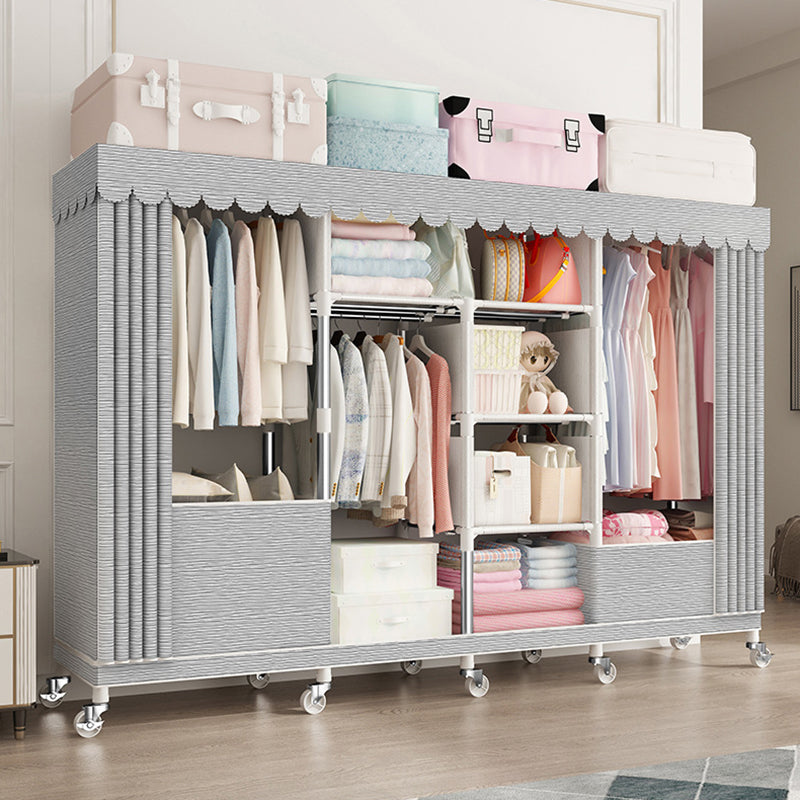 Placard de garde-robe moderne avec étagères armoire de garde-robe en acier avec jambes