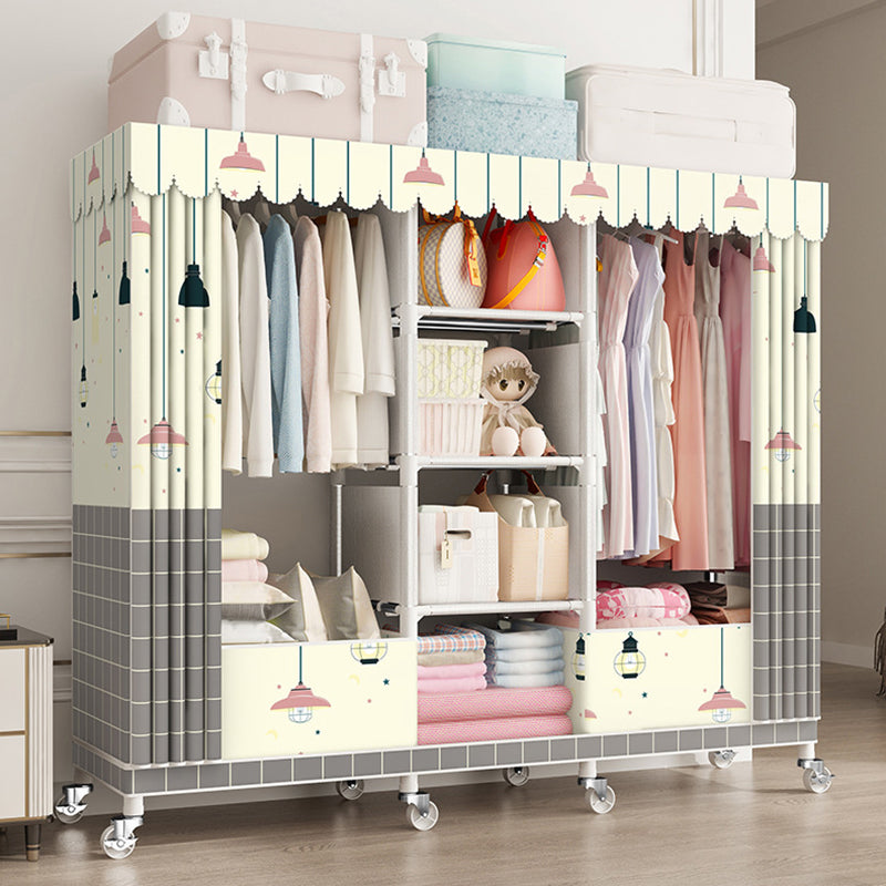 Placard de garde-robe moderne avec étagères armoire de garde-robe en acier avec jambes