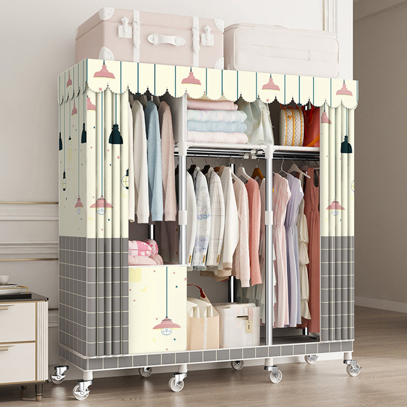 Placard de garde-robe moderne avec étagères armoire de garde-robe en acier avec jambes