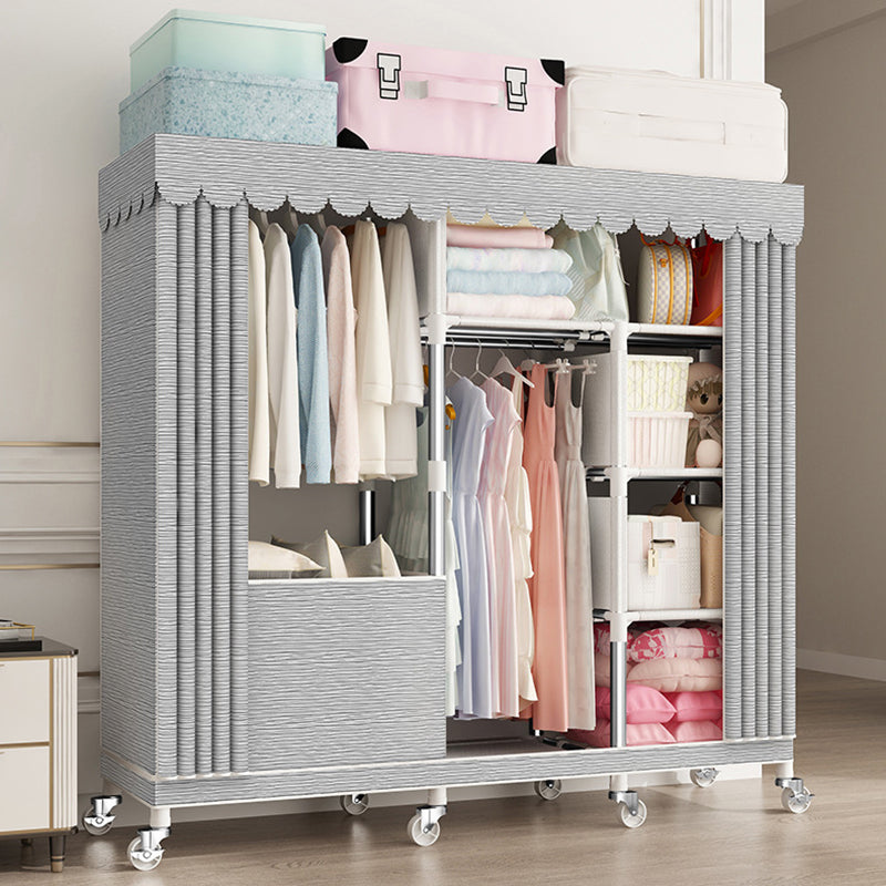 Placard de garde-robe moderne avec étagères armoire de garde-robe en acier avec jambes