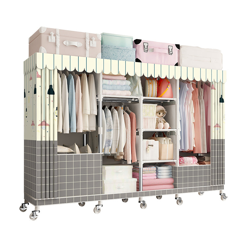 Placard de garde-robe moderne avec étagères armoire de garde-robe en acier avec jambes