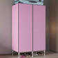 Hinged Wardrobe Closet with Legs Contemporary Wardrobe Armoire 31"L x 20"W x 71"H Pink Clearhalo 'Armoires & Wardrobes' 'armoires_wardrobes' 'Bedroom Furniture' 'furn' 'furn_armoires_wardrobes' 'Furniture' 6450820