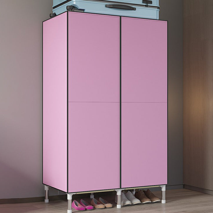 Hinged Wardrobe Closet with Legs Contemporary Wardrobe Armoire 31"L x 20"W x 71"H Pink Clearhalo 'Armoires & Wardrobes' 'armoires_wardrobes' 'Bedroom Furniture' 'furn' 'furn_armoires_wardrobes' 'Furniture' 6450820