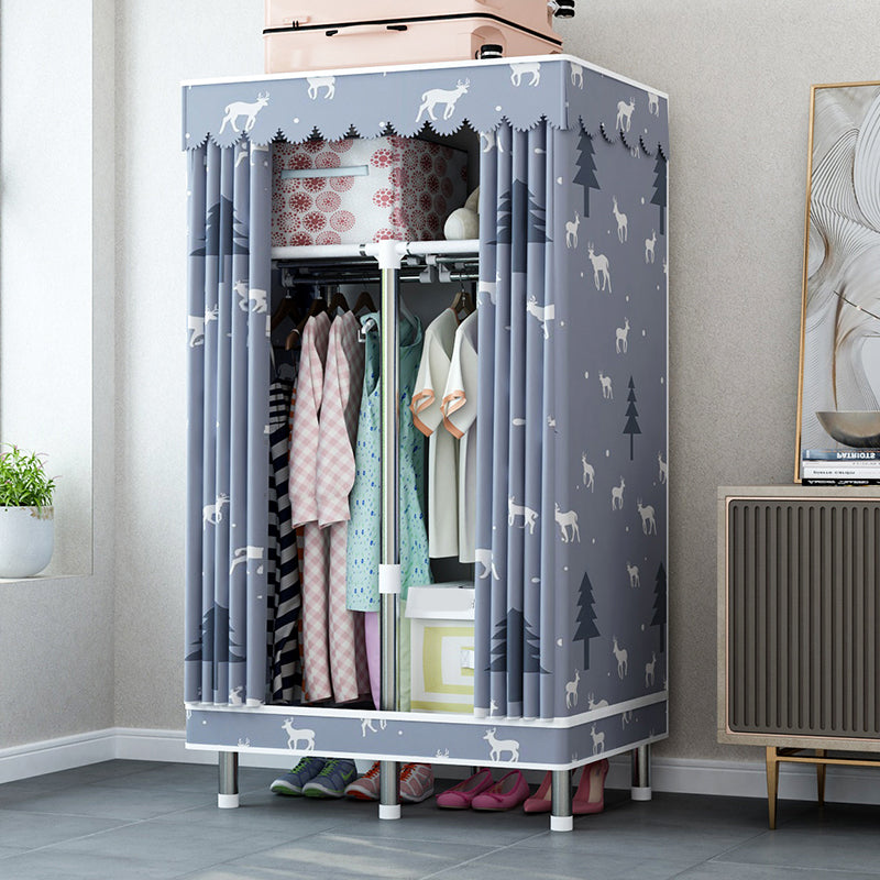 Steel Wardrobe Closet with Legs Modern Wardrobe Cabinet for Home Clearhalo 'Armoires & Wardrobes' 'armoires_wardrobes' 'Bedroom Furniture' 'furn' 'furn_armoires_wardrobes' 'Furniture' 6450874