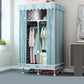 Steel Wardrobe Closet with Legs Modern Wardrobe Cabinet for Home 33.5"L x 18"W x 68"H Blue Clearhalo 'Armoires & Wardrobes' 'armoires_wardrobes' 'Bedroom Furniture' 'furn' 'furn_armoires_wardrobes' 'Furniture' 6450883