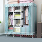 Steel Wardrobe Closet with Legs Modern Wardrobe Cabinet for Home 56"L x 18"W x 68"H Blue Clearhalo 'Armoires & Wardrobes' 'armoires_wardrobes' 'Bedroom Furniture' 'furn' 'furn_armoires_wardrobes' 'Furniture' 6450886