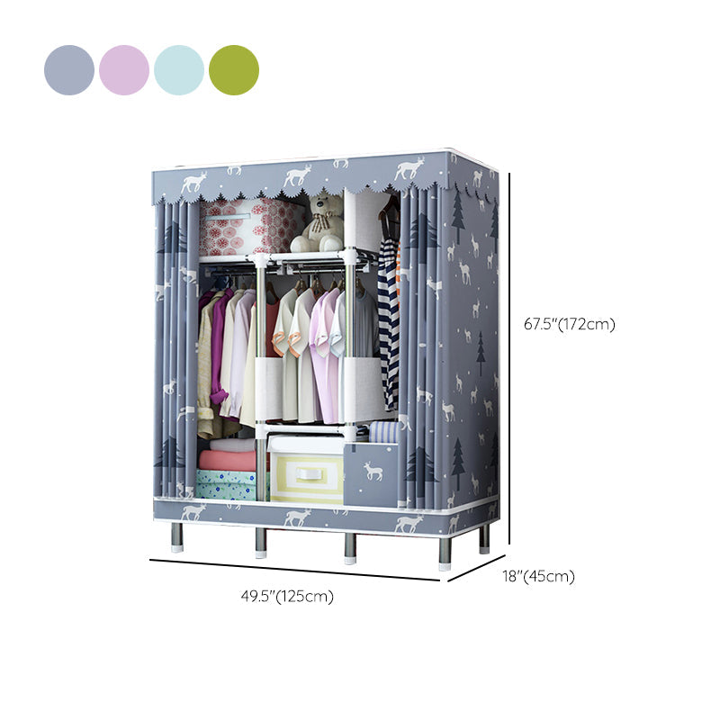 Steel Wardrobe Closet with Legs Modern Wardrobe Cabinet for Home Clearhalo 'Armoires & Wardrobes' 'armoires_wardrobes' 'Bedroom Furniture' 'furn' 'furn_armoires_wardrobes' 'Furniture' 6450893