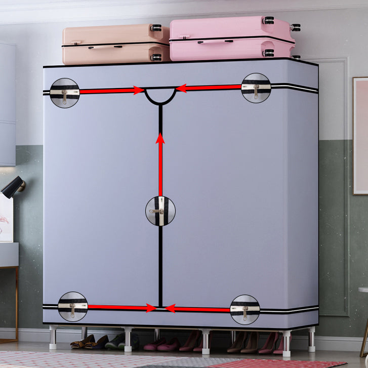 Armoire de garde-robe en acier avec étagères Armoire de garde-robe moderne pour la maison