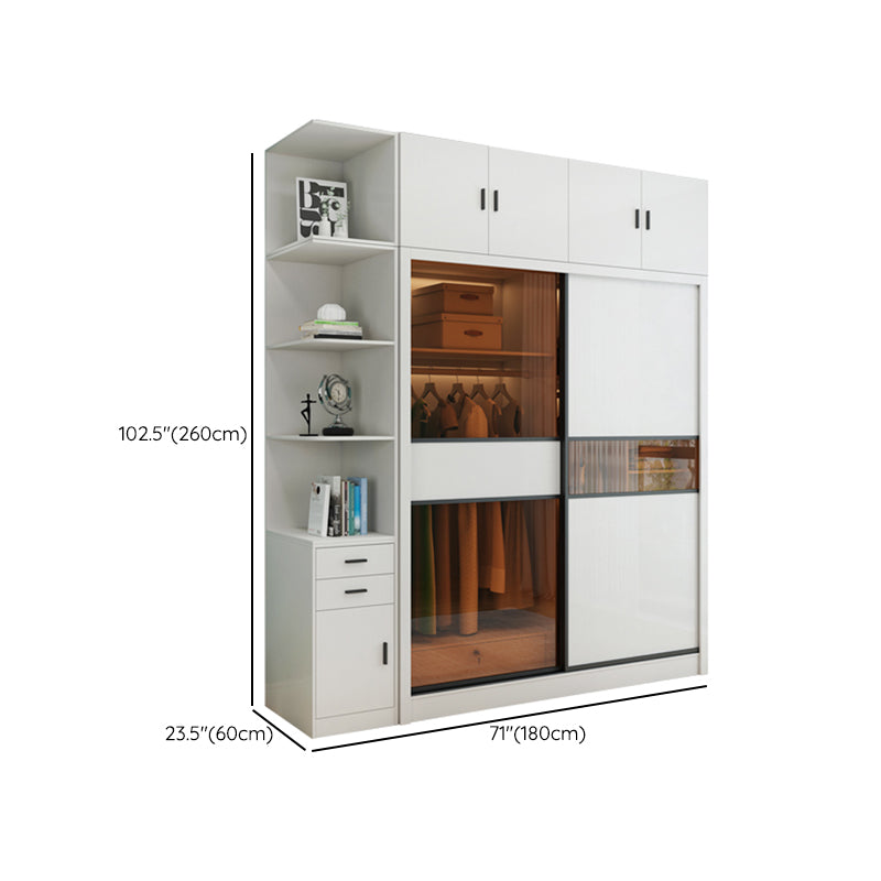 Armario deslizante Armario blanco Armario de madera de ingeniería