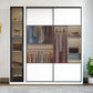White Sliding Wardrobe Closet Engineered Wood Wardrobe Armoire