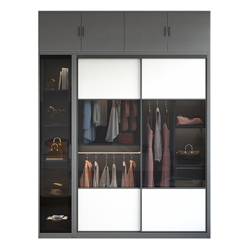 Sliding Wardrobe Closet Engineered Wood Wardrobe Armoire for Bedroom