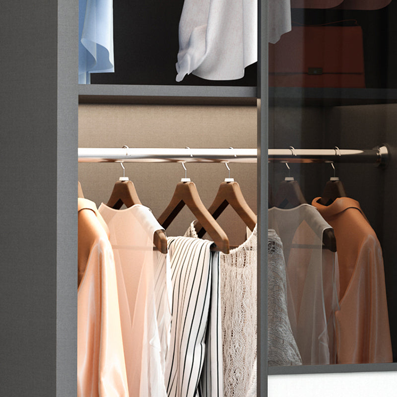 Sliding Wardrobe Closet Engineered Wood Wardrobe Armoire for Bedroom