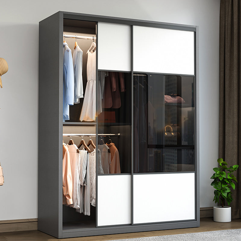 Sliding Wardrobe Closet Engineered Wood Wardrobe Armoire for Bedroom
