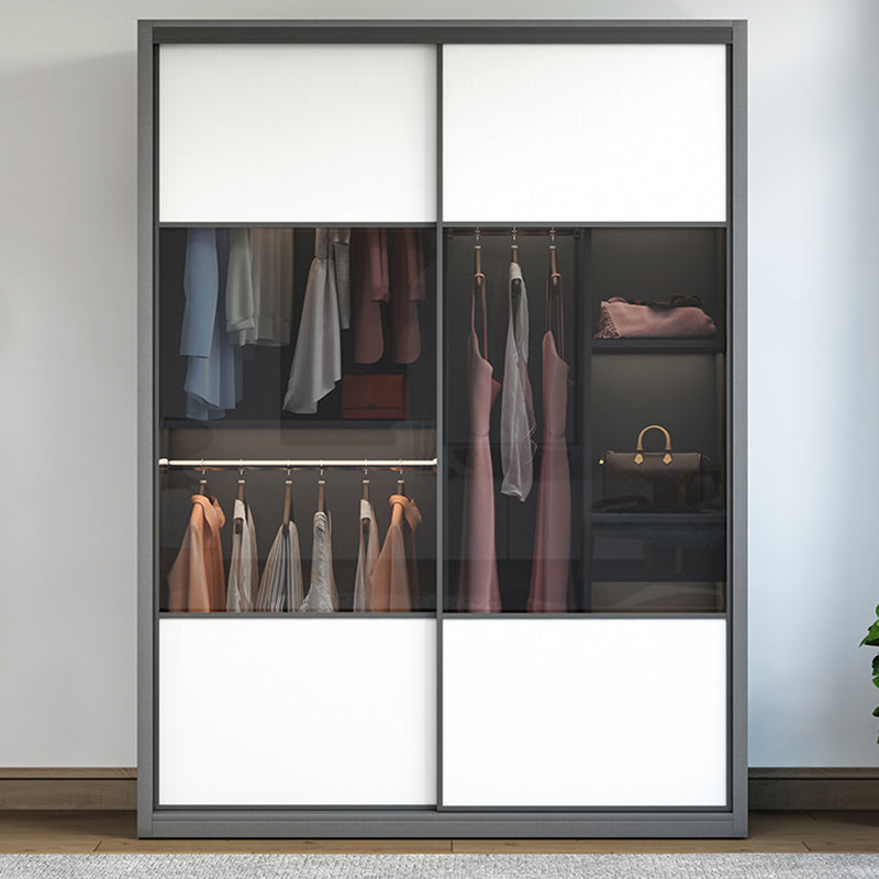 Sliding Wardrobe Closet Engineered Wood Wardrobe Armoire for Bedroom