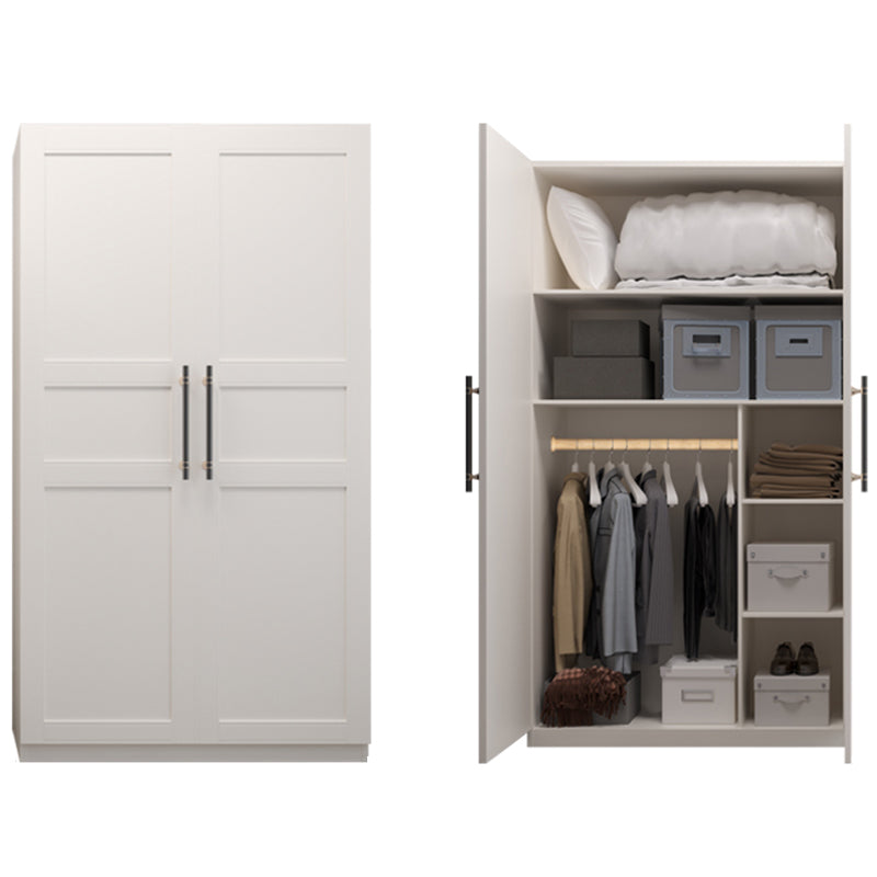 Engineered Wood Wardrobe Armoire Modern White Wardrobe Cabinet
