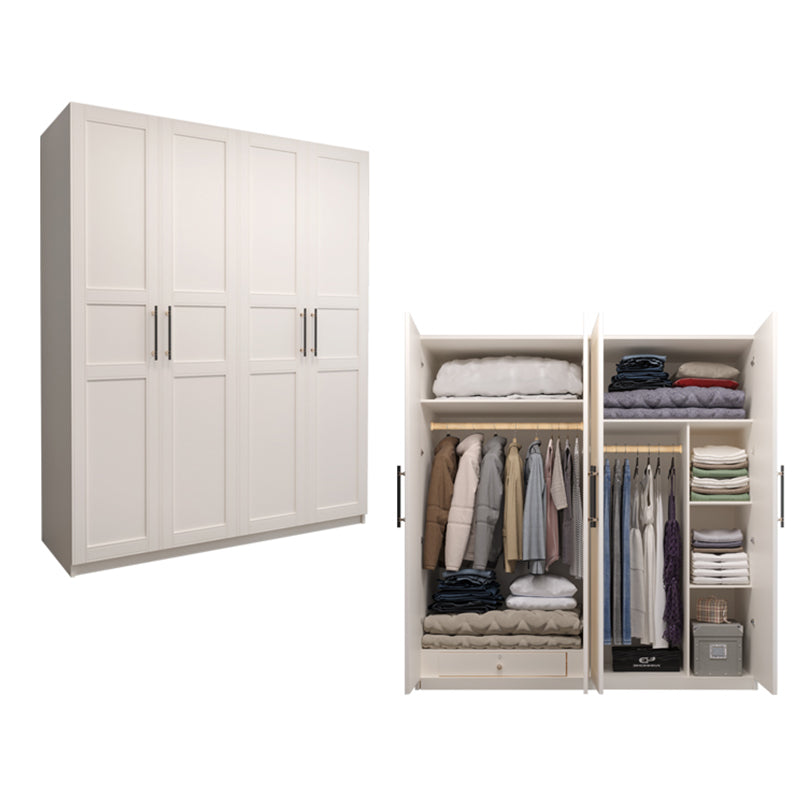 Engineered Wood Wardrobe Armoire Modern White Wardrobe Cabinet