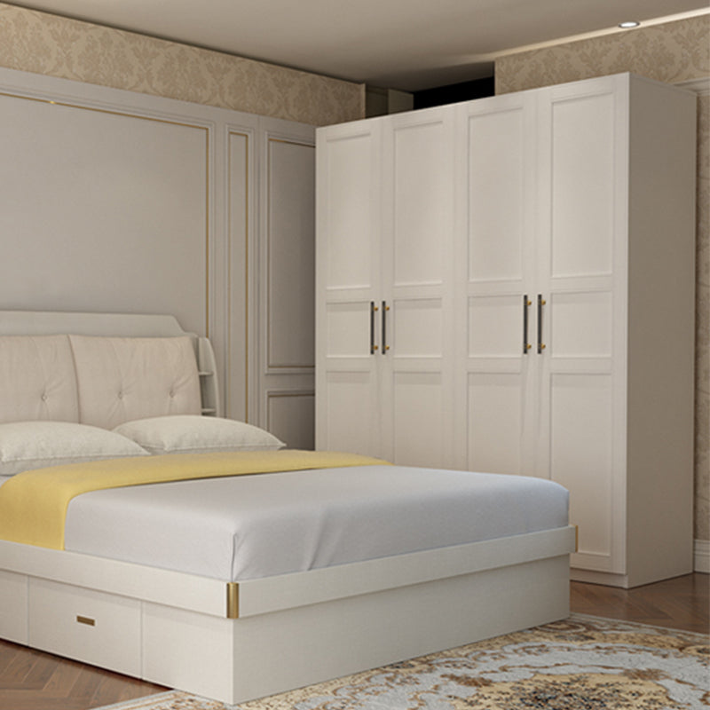 Engineered Wood Wardrobe Armoire Modern White Wardrobe Cabinet