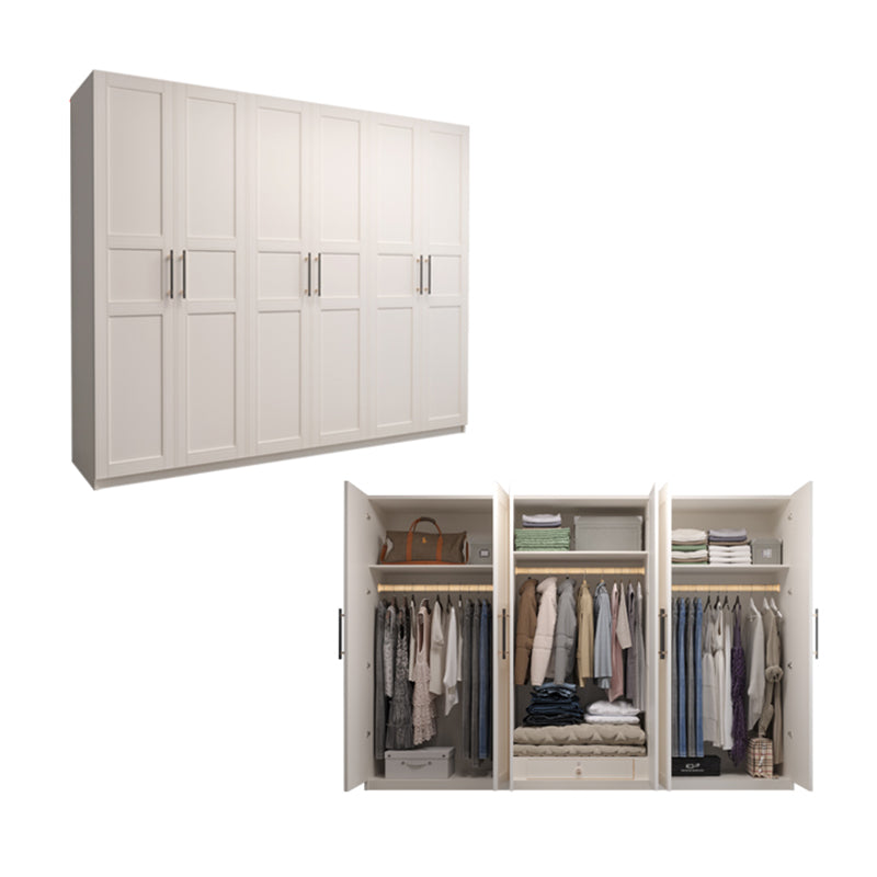 Engineered Wood Wardrobe Armoire Modern White Wardrobe Cabinet
