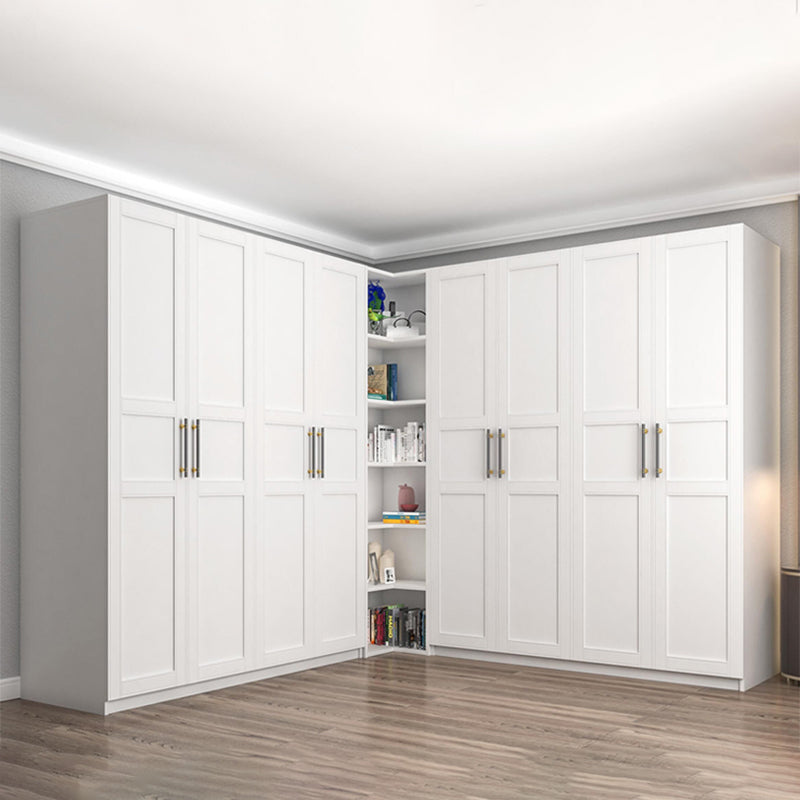 Engineered Wood Wardrobe Armoire Modern White Wardrobe Cabinet