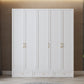 White Hinged Wardrobe Cabinet Engineered Wood Wardrobe Armoire