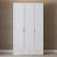 White Hinged Wardrobe Cabinet Engineered Wood Wardrobe Armoire