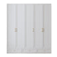 White Hinged Wardrobe Cabinet Engineered Wood Wardrobe Armoire
