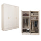 White Hinged Wardrobe Cabinet Engineered Wood Wardrobe Armoire