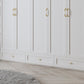 White Hinged Wardrobe Cabinet Engineered Wood Wardrobe Armoire