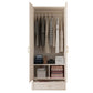 White Hinged Wardrobe Cabinet Engineered Wood Wardrobe Armoire