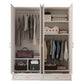 White Hinged Wardrobe Cabinet Engineered Wood Wardrobe Armoire