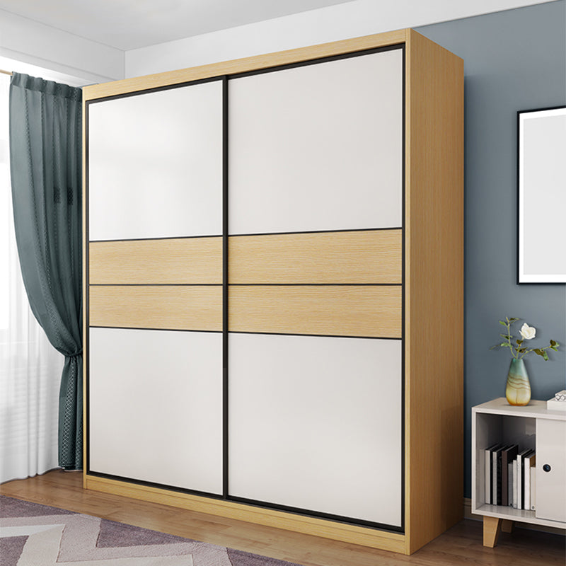 Wooden Wardrobe Armoire with Drawer Modern Wardrobe Closet - 63"L x 23.6"W x 82.9"H Clearhalo 'Armoires & Wardrobes' 'armoires_wardrobes' 'Bedroom Furniture' 'furn' 'furn_armoires_wardrobes' 'Furniture' 6451072