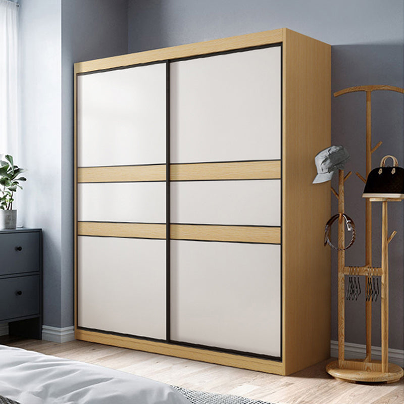 Wooden Wardrobe Armoire with Drawer Modern Wardrobe Closet - 63"L x 23.6"W x 82.9"H Clearhalo 'Armoires & Wardrobes' 'armoires_wardrobes' 'Bedroom Furniture' 'furn' 'furn_armoires_wardrobes' 'Furniture' 6451075