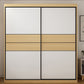Wooden Wardrobe Armoire with Drawer Modern Wardrobe Closet - 63"L x 23.6"W x 82.9"H Natural Wood White Clearhalo 'Armoires & Wardrobes' 'armoires_wardrobes' 'Bedroom Furniture' 'furn' 'furn_armoires_wardrobes' 'Furniture' 6451076