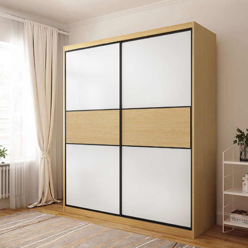 Wooden Wardrobe Armoire with Drawer Modern Wardrobe Closet - 63"L x 23.6"W x 82.9"H Clearhalo 'Armoires & Wardrobes' 'armoires_wardrobes' 'Bedroom Furniture' 'furn' 'furn_armoires_wardrobes' 'Furniture' 6451079