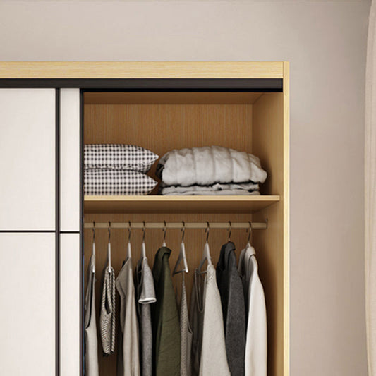 Wooden Wardrobe Armoire with Drawer Modern Wardrobe Closet - 63"L x 23.6"W x 82.9"H Clearhalo 'Armoires & Wardrobes' 'armoires_wardrobes' 'Bedroom Furniture' 'furn' 'furn_armoires_wardrobes' 'Furniture' 6451081