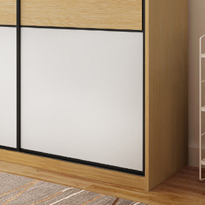 Wooden Wardrobe Armoire with Drawer Modern Wardrobe Closet - 63"L x 23.6"W x 82.9"H Clearhalo 'Armoires & Wardrobes' 'armoires_wardrobes' 'Bedroom Furniture' 'furn' 'furn_armoires_wardrobes' 'Furniture' 6451083