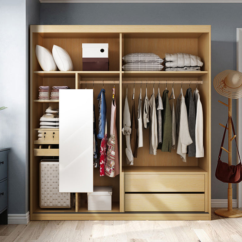 Wooden Wardrobe Armoire with Drawer Modern Wardrobe Closet - 63"L x 23.6"W x 82.9"H Clearhalo 'Armoires & Wardrobes' 'armoires_wardrobes' 'Bedroom Furniture' 'furn' 'furn_armoires_wardrobes' 'Furniture' 6451085